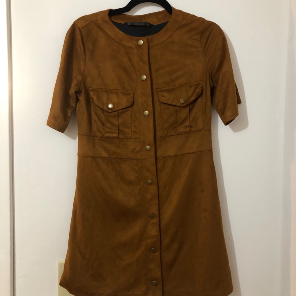 🍂Zara Faux Suede Mini Dress - Picture 1 of 4